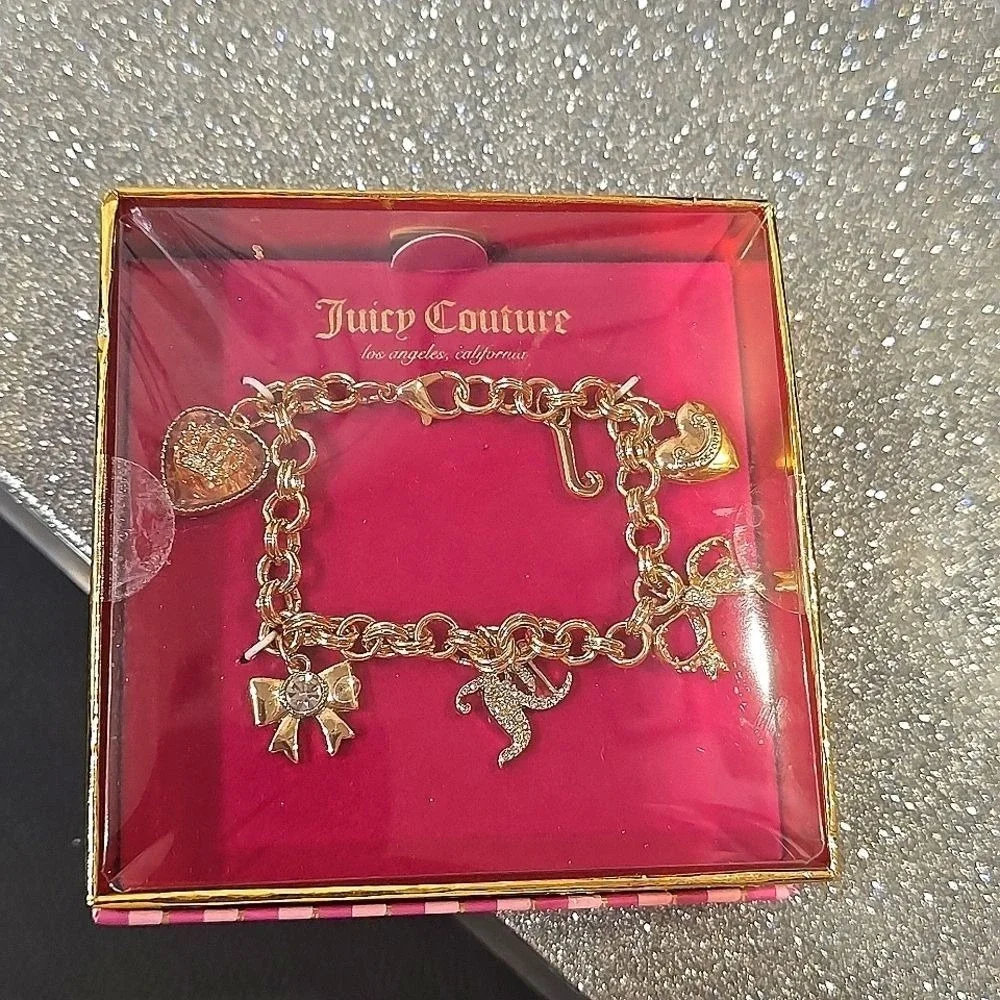 Juicy Couture‎ JC, Bow, & Heart Charm Bracelet